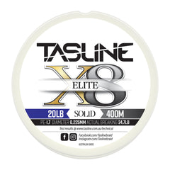Tasline Elite Pure Spectra braided line spool shows premium construction for high-strength casting