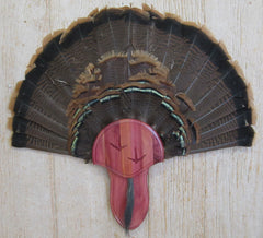 Taxidermists Woodshop Cedar Carved Turkey Mounting Kit back view—stable mounting.