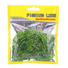 Tbest Curly Tail Grub 50pcs 5cm front view — compact lure kit for versatile fishing.