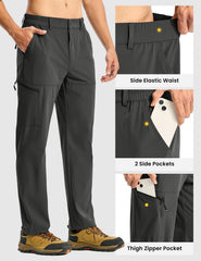 TBMPOY men's lightweight hiking pants zip-fly detail enables easy on-the-go adjustments.