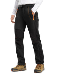TBMPOY men's snow pants back view, fleece-lined warmth in cold weather.