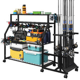 TC-HOMENY 12-rod garage fishing rod rack profile