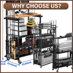 Tcakelox iron and wood construction delivers durable, stylish storage.