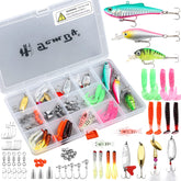 TCMBY freshwater fishing tackle kit in organizer box with 68 pieces