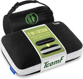 TCOMF camping pillow memory foam core contours for outdoor sleep comfort