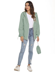 TCOT packable rain coat with pouch demonstrates easy storage for travel and commuting