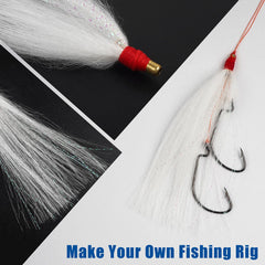 Chartreuse bucktail teaser lure close-up