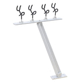 TeBaisea 4-head rod holder side view demonstrates sturdy aluminum build for boat use.