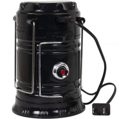 Technical Pro camping lantern solar panel top enabling sun-powered charging on trail.