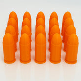 TechStudio3D .45 ACP snap caps pack in bright colors for easy visibility during drills.