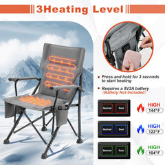 Teenyyou 2-pack heated camping chair sturdy steel-frame supports up to 265 lbs for outdoor use