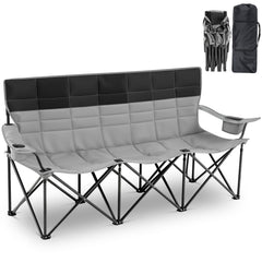 Teenyyou 3-person chair with canopy open for shaded family camping comfort.