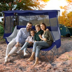Teenyyou canopy chair side shade panel blue gives UV protection during outdoor gatherings.