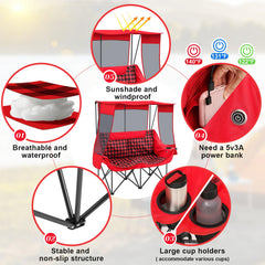 Teenyyou heated double camping chair folded compact highlights portability.
