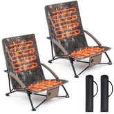 Teenyyou heated hunting chair camo front view for stealth warmth