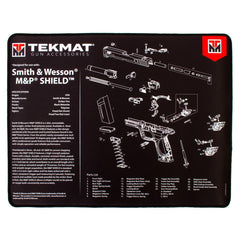 Tekmat 20x15 Ultra Handgun Cleaning Mat featuring M&P Shield design laid flat