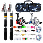 Telescopic fishing rod and reel combo, 2 pieces, 6.89 ft