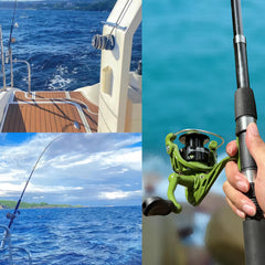 Two telescopic fishing rods in green