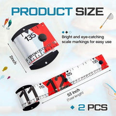 Close-up of 53 x 2 inch measurement scale on acrylic ruler