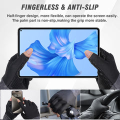 TemHot fingerless heated glove liners worn on hands demonstrating dexterity