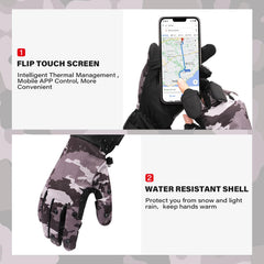 Touchscreen compatible fingertips on TemHot heated gloves