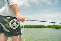 Mangrove Coast grip and reel-seat closeup, ergonomic handling for long days.