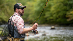 Pilot 4-piece compact rod ready for travel and easy setup.