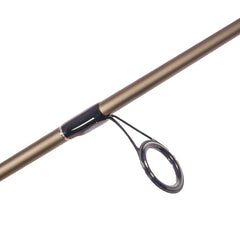 Temple Fork Outfitters professional spinning rod reel-seat detail emphasizes down-locking design for secure braid setups.