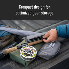 Travel-ready Temple Fork Outfitters rod and reel carrier facilitates easy packing and setup.