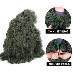 Tencen Ghillie poncho hooded design enhances concealment and quick wear