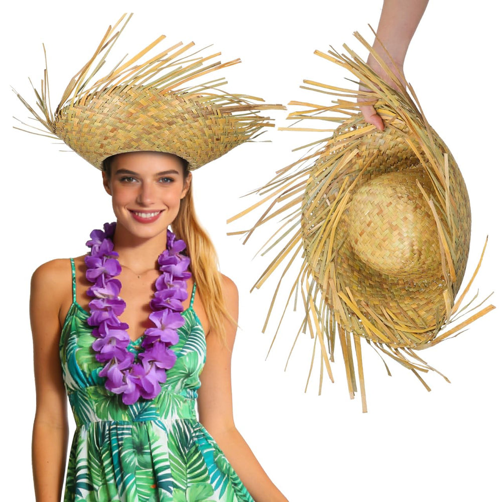 TENDYCOCO Beach Straw Hat with wide brim shades face and neck on sunny beaches.