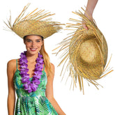 TENDYCOCO Beach Straw Hat with wide brim shades face and neck on sunny beaches.