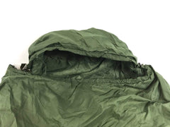 Green Patrol sleeping bag with adjustable hood for added warmth