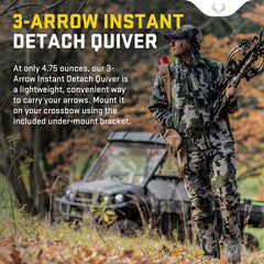 TenPoint 3-Arrow Quiver mounted under-mount bracket for quick access on crossbow.
