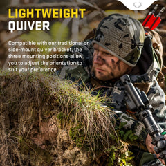 TenPoint 3-Arrow Quiver side orientation adjustment enables silent treestand mounting.