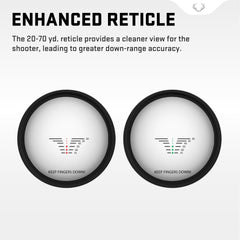 TenPoint 4x Pro-View 400 flip-up scope caps protect lenses in rugged field use.