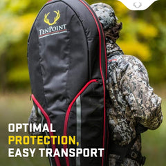 TenPoint narrow soft case top handle and straps enable versatile carrying options.