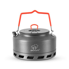 Tentock 1L camping kettle exterior view, compact aluminum design for easy backpacking.