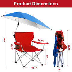 TeqHome Beach Chair with 360-degree umbrella adjustment for versatile sun protection