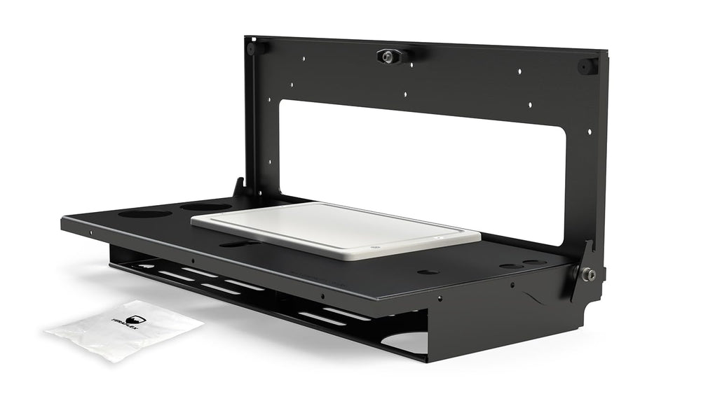 TeraFlex Safari Tailgate Table mounted on Jeep tailgate for secure setup