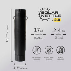 Teragh Solar Kettle 2.0 compact-pack ready for lightweight camping.