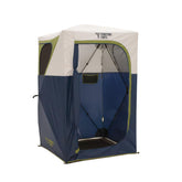 Territory TENTS Jet Set exterior setup showing quick no‑assembly shelter for shower or changing