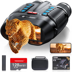 TERUNSOUl night vision goggles front view with clear 3-inch UHD display for crisp night surveillance