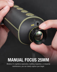 Teslong thermal monocular display emphasizing the 800x600 LCOS screen for clear viewing