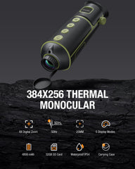 Teslong thermal monocular handheld use highlighting rugged outdoor observation