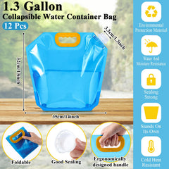 Tessco for you 12-pack blue collapsible water bag side view packaging