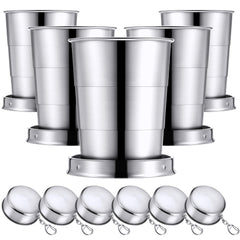 Tessco for you collapsible cup folded compact for travel and backpack storage.