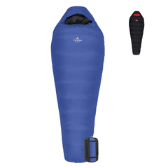 TETON Altos 20-degree sleeping bag in compact packable form for easy transport.