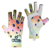 Teton Trout Series gloves display Brook Trout pattern for sunny fishing days.