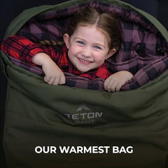 TETON Junior draft tube minimizes warm air escape for cozy nights.